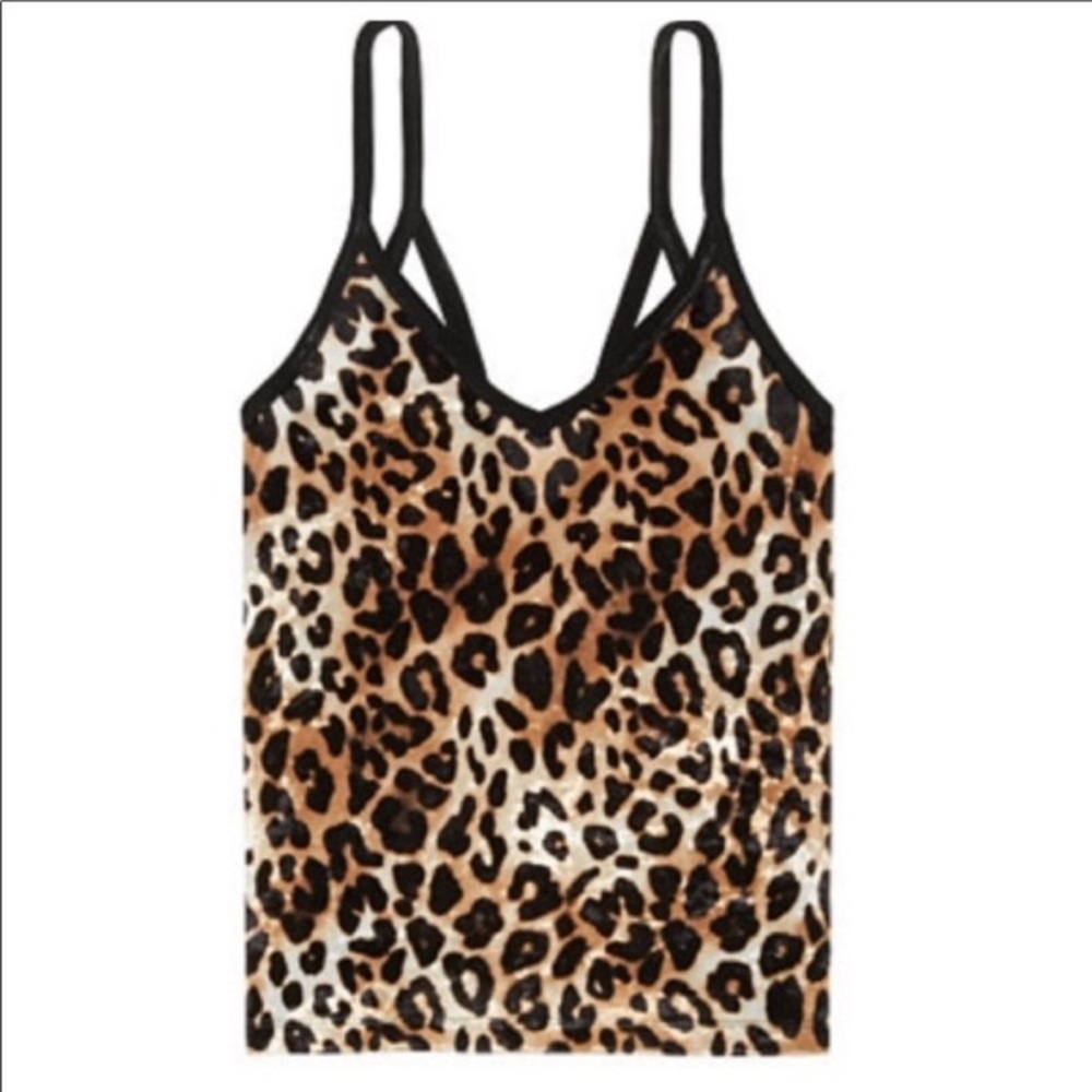 VS Pink Leopard Print PJ tank